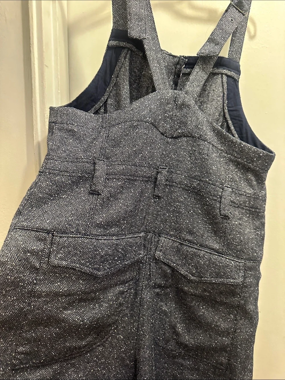 Free People Charcoal Speckled Wide-Leg Jumpsuit - Preloved